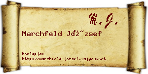 Marchfeld József névjegykártya